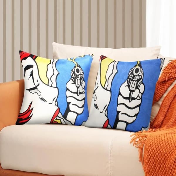 Set med 2 Kuddöverdrag 45x45 cm Broderade Konst Antea