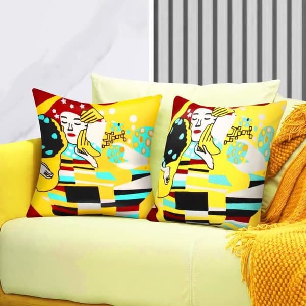 Set med 2 Kuddöverdrag 45x45 cm Broderade Art Stellia