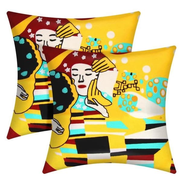Set med 2 Kuddöverdrag 45x45 cm Broderade Art Stellia