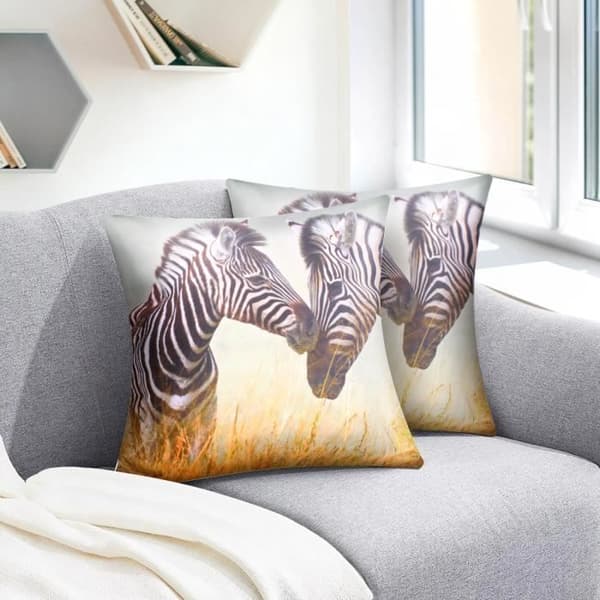 Sats med 2 Kuddöverdrag 40x40 cm Zebra Mönster