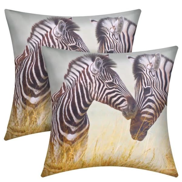 Sats med 2 Kuddöverdrag 40x40 cm Zebra Mönster