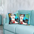 Miniatyrbild 3 av 4: Set med 2 Kuddöverdrag 45x45 cm Broderade Art Marinea