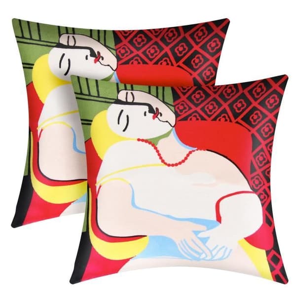 Set med 2 Kuddfodral 45x45 cm Broderade Art Emeris