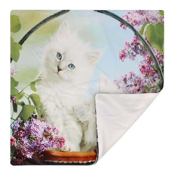 Set av 2 Kuddöverdrag 40x40 cm Mönster Vit Katt