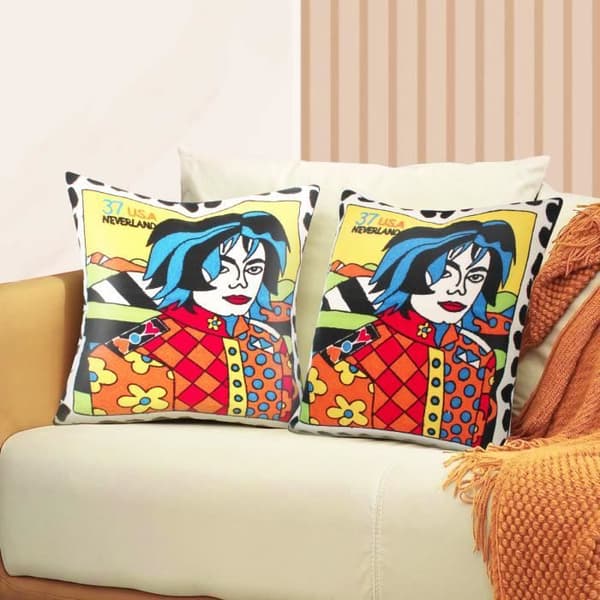 Set med 2 Kuddöverdrag 45x45 cm Broderade Art USA Neverland