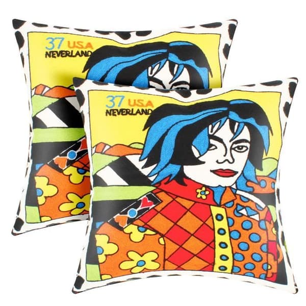 Set med 2 Kuddöverdrag 45x45 cm Broderade Art USA Neverland