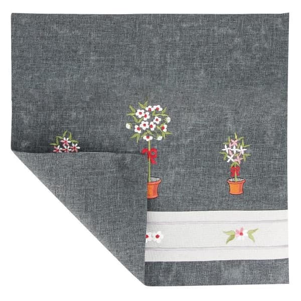 Set med 2 Kuddöverdrag 40x40 cm Broderad Blomma i Kruka