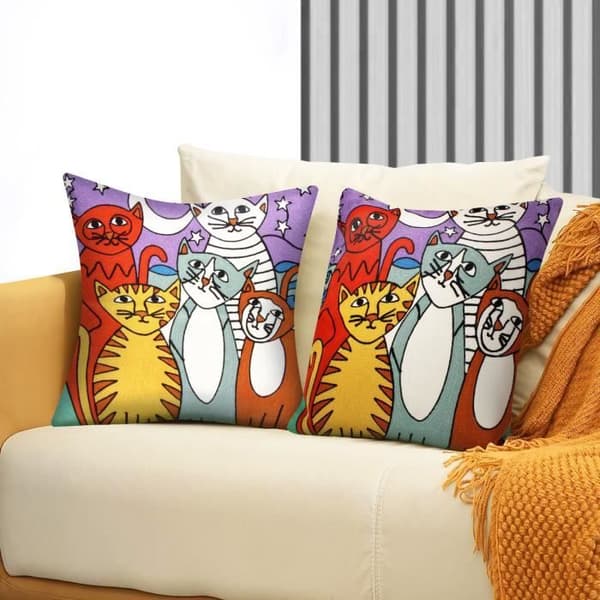 Set med 2 Broderade Kuddöverdrag 45x45 cm Art Lunelle