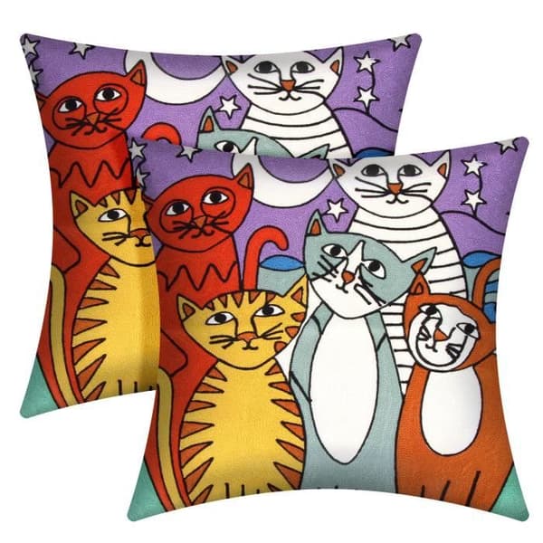 Set med 2 Broderade Kuddöverdrag 45x45 cm Art Lunelle
