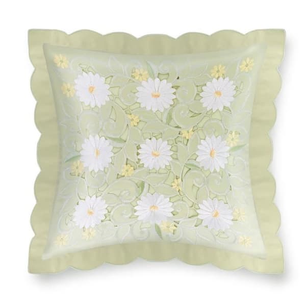 Set med 2 Kuddöverdrag 40x40 cm Broderad Blomma Marguerit