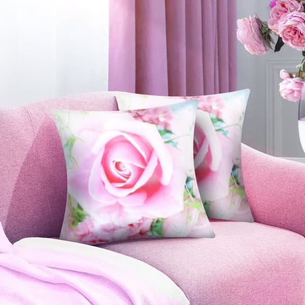 Set med 2 Kuddöverdrag 40x40 cm Mönster Rosor från Trädgården