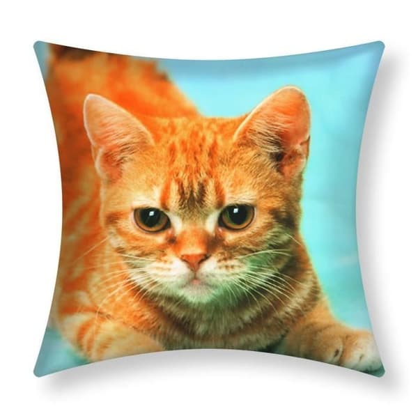 Set med 2 Kuddöverdrag 40x40 cm Mönster Katt Gul
