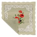 Miniatyrbild 4 av 4: Set med 2 Prydnader 40x40 cm Broderad Blomma Vallmo