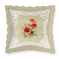 Miniatyrbild 1 av 4: Set med 2 Prydnader 40x40 cm Broderad Blomma Vallmo