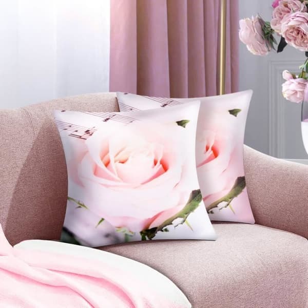 Set med 2 Kuddöverdrag 40x40 cm Mönster Rosor