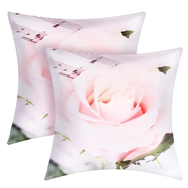 Set med 2 Kuddöverdrag 40x40 cm Mönster Rosor