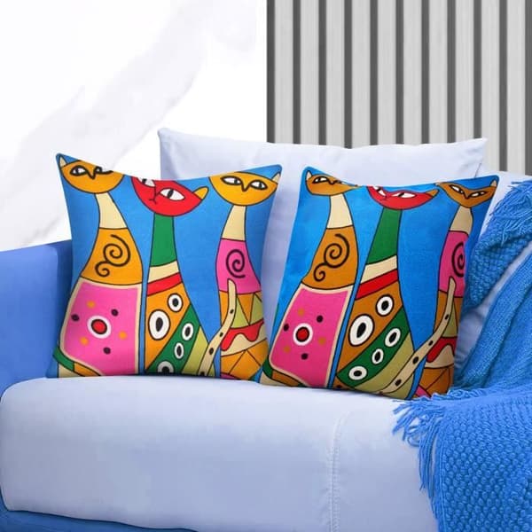 Set om 2 Kuddfodral 45x45 cm Broderade Art Divina