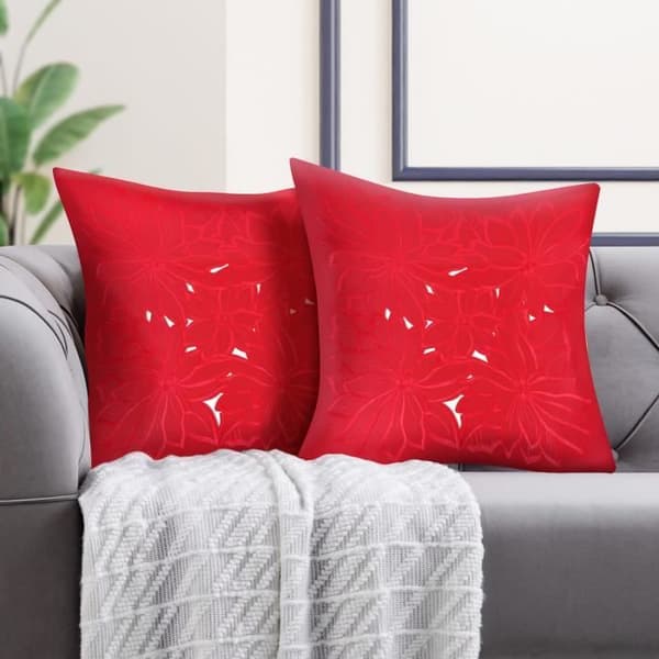 Set med 2 Kuddöverdrag 40x40 cm Broderad Floral Tyg