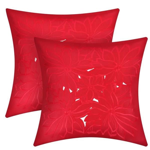 Set med 2 Kuddöverdrag 40x40 cm Broderad Floral Tyg