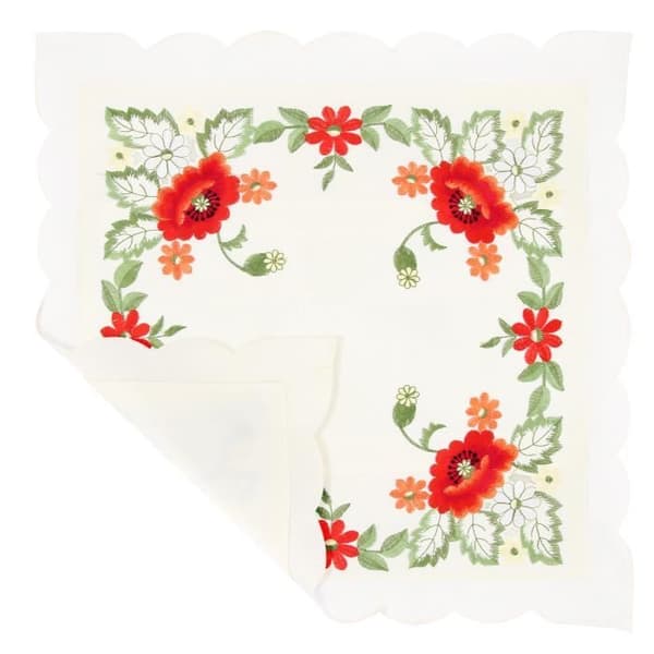 Sats med 2 Kuddfodral 40x40 cm Broderad Blomstertavla