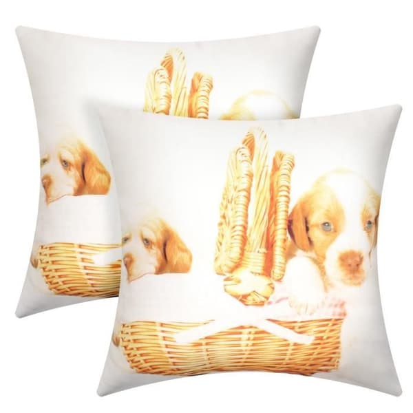 Set med 2 Kuddfodral 40x40 cm Motiv Valpar