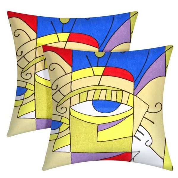 Set med 2 Kuddöverdrag 45x45 cm Broderade Art Mystea