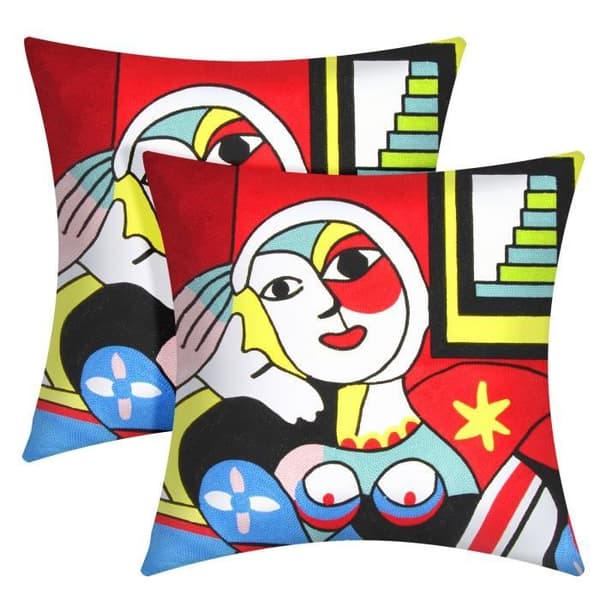 Set med 2 Kuddöverdrag 45x45 cm Broderade Art Eclipsa