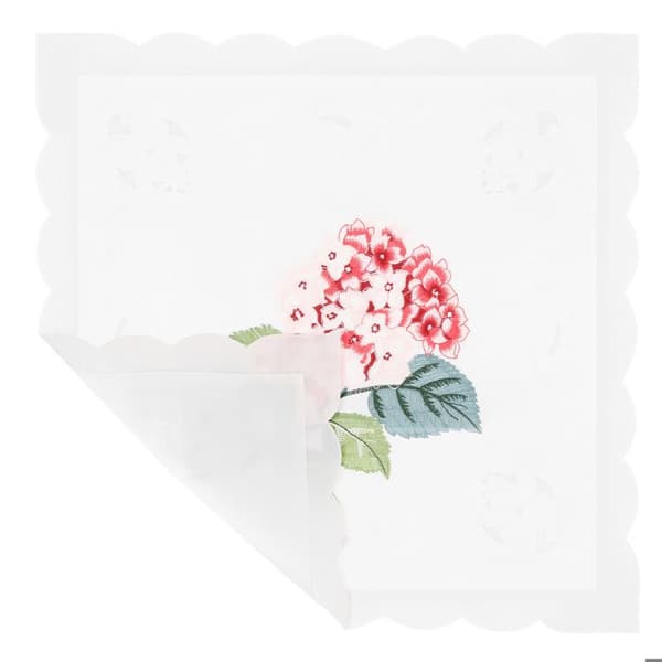 Set med 2 Kuddöverdrag 40x40 cm Broderad Hortensia Blomma Rosa