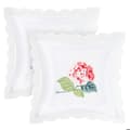 Miniatyrbild 2 av 4: Set med 2 Kuddöverdrag 40x40 cm Broderad Hortensia Blomma Rosa