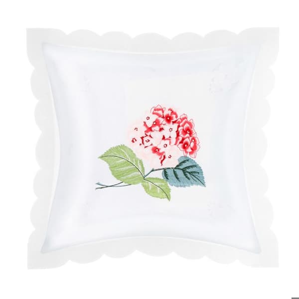 Set med 2 Kuddöverdrag 40x40 cm Broderad Hortensia Blomma Rosa