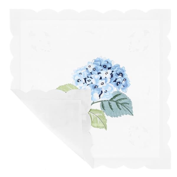 Paket med 2 Kuddöverdrag 40x40 cm Broderad Blå Hortensia Blomma