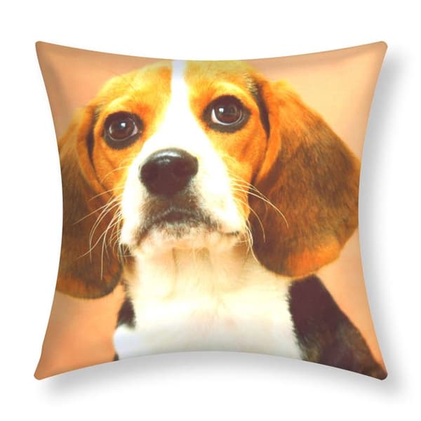 Set med 2 Kuddöverdrag 40x40 cm Mönster Beagle Hund Brun