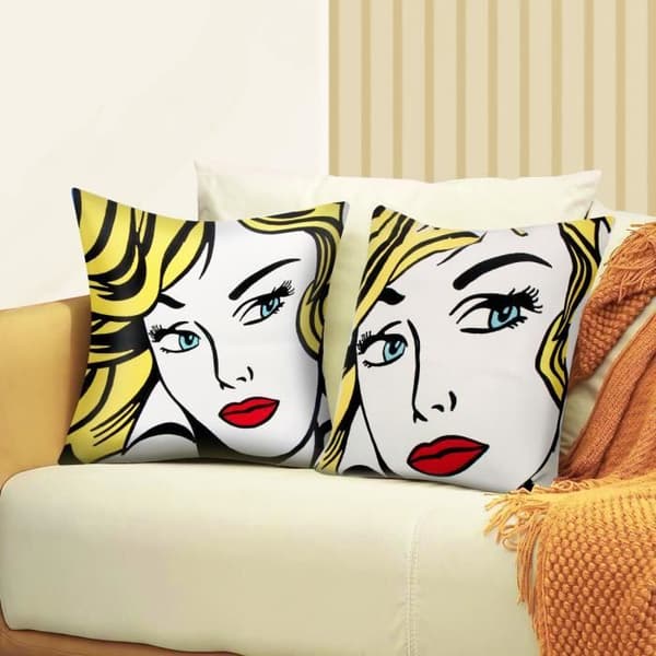Set med 2 Kuddöverdrag 45x45 cm Broderade Art Arelys