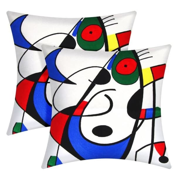 Set med 2 kuddöverdrag 45x45 cm broderade Art Flamara