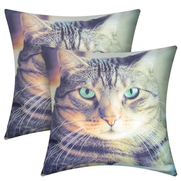 Set med 2 Kuddöverdrag 40x40 cm Motiv Katt Shorthair