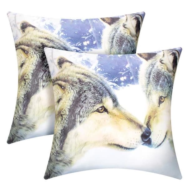 Set med 2 Kuddöverdrag 40x40 cm Mönster Vargar