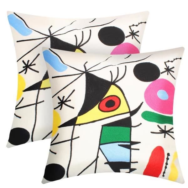 Set med 2 Kuddöverdrag 45x45 cm Broderade Art Olina
