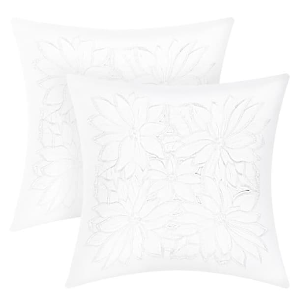 Set med 2 Kuddfodral 40x40 cm Broderad Blommig