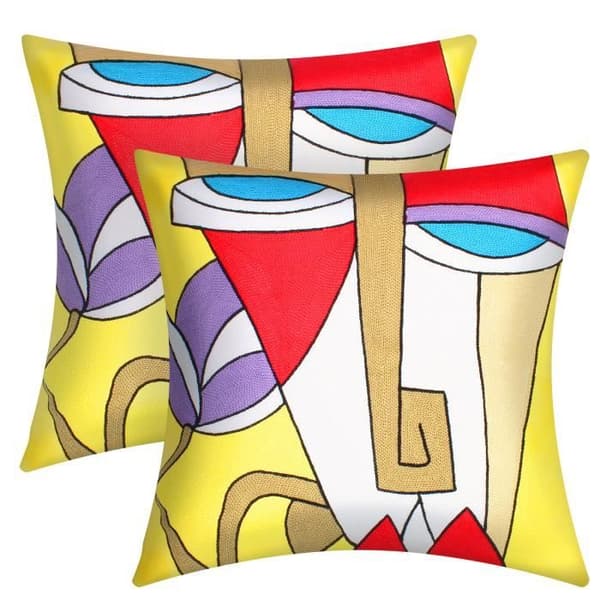 Set med 2 Kuddöverdrag 45x45 cm Broderade Konst Nivara