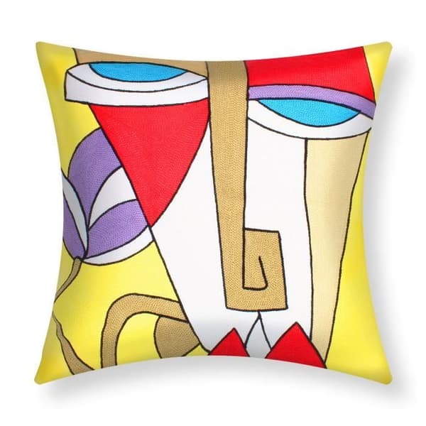 Set med 2 Kuddöverdrag 45x45 cm Broderade Konst Nivara