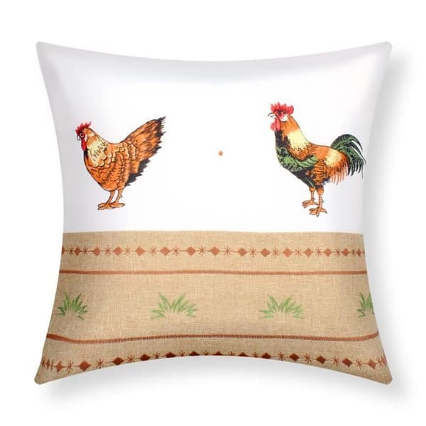 Paket med 2 Kuddöverdrag 40x40 cm Broderad Höna