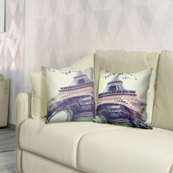 Set med 2 Kuddöverdrag 40x40 cm Motiv Eiffeltorn
