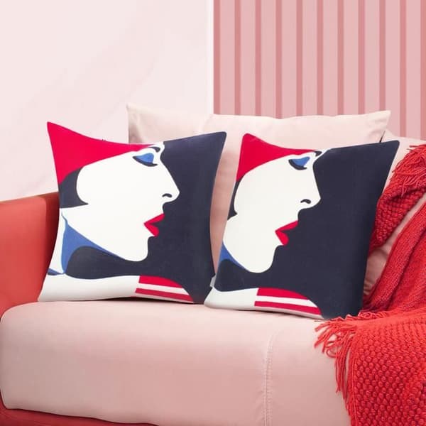 Set med 2 Kuddöverdrag 45x45 cm Broderade Art Auralis