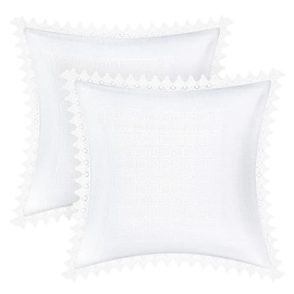 Set med 2 Kuddöverdrag 45x45 cm Kant med Blomspets
