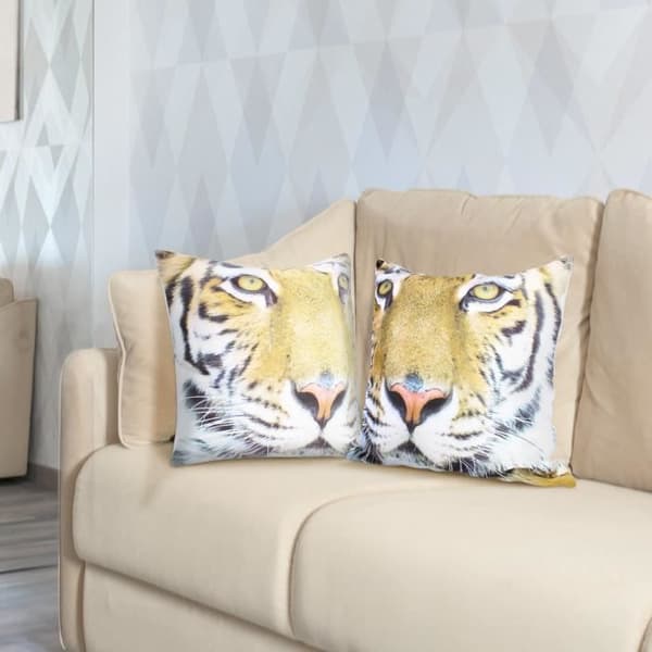 Set med 2 Kuddöverdrag 40x40 cm Tiger Mönster