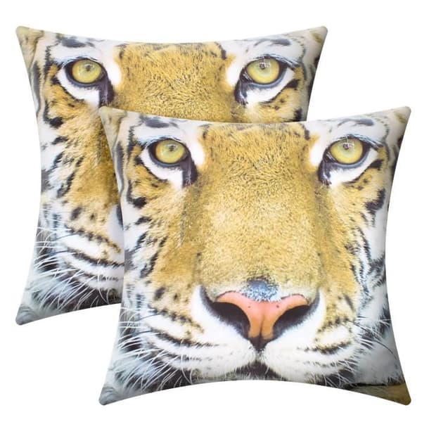 Set med 2 Kuddöverdrag 40x40 cm Tiger Mönster