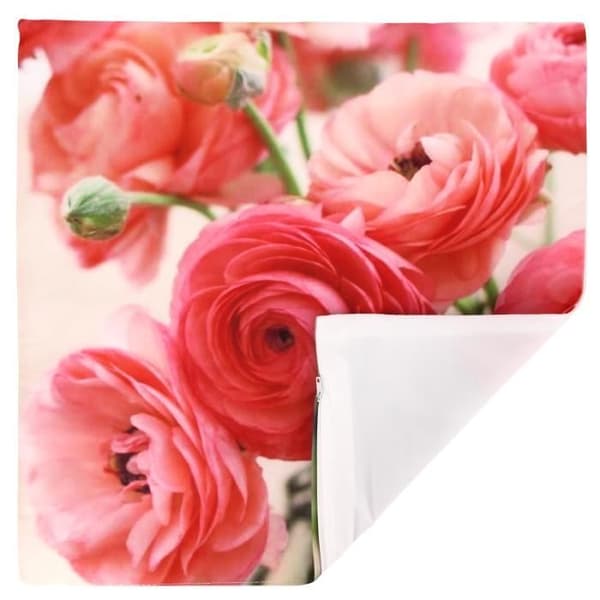 Set med 2 Kuddöverdrag 40x40 cm Mönster Rosblommor