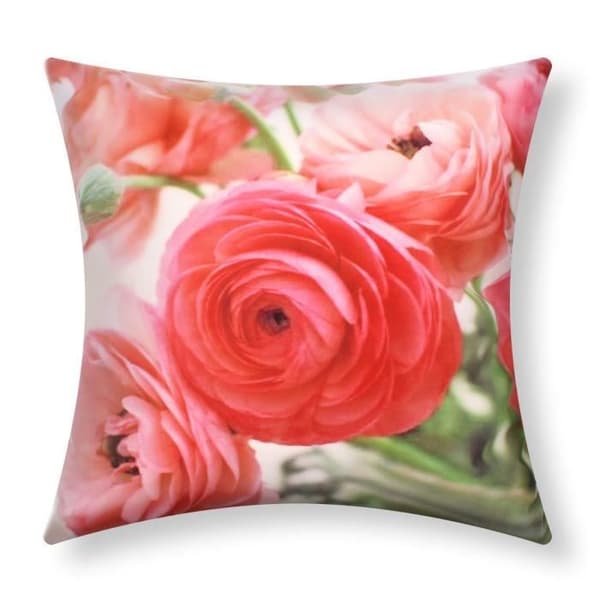 Set med 2 Kuddöverdrag 40x40 cm Mönster Rosblommor