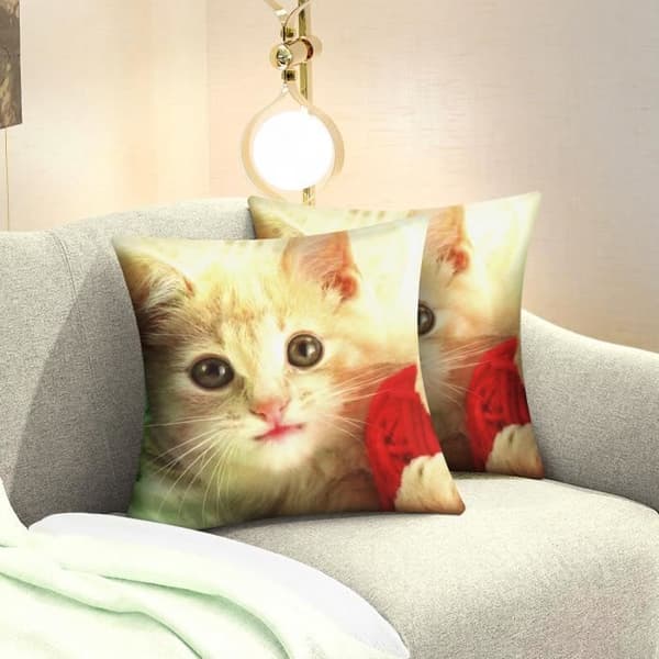 Set med 2 Kuddöverdrag 40x40 cm Kattunge Garnmönster