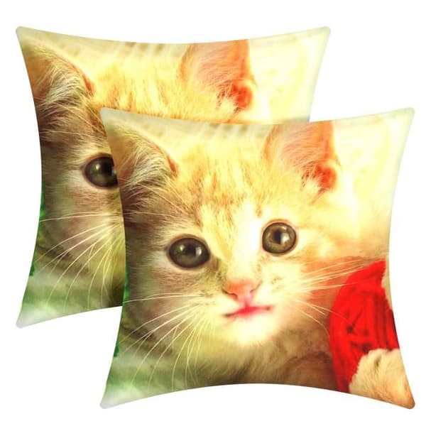 Set med 2 Kuddöverdrag 40x40 cm Kattunge Garnmönster